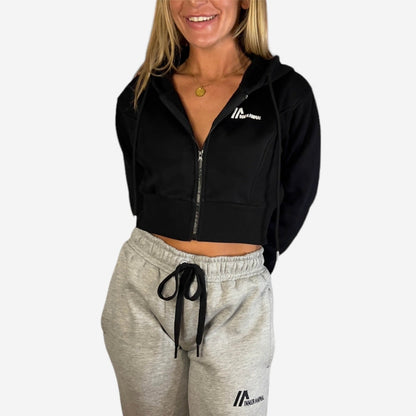 Zip-Up Cropped Hoodie