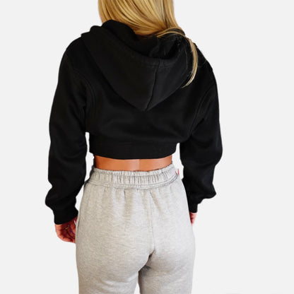 Zip-Up Cropped Hoodie