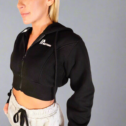 Zip-Up Cropped Hoodie